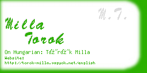 milla torok business card